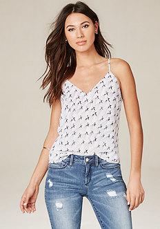 Bebe Print V-neck Cami