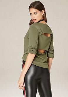 Bebe Back Double Slit Sweatshirt