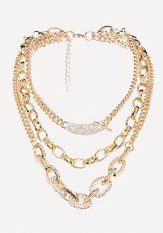Bebe Triple Chainlink Necklace