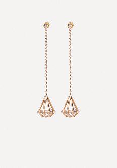 Bebe Geo Crystal Drop Earrings