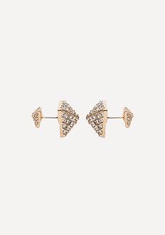 Bebe Crystal Pyramid Earrings