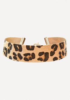 Bebe Faux Leopard Choker