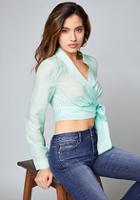 Bebe Jordyn Cotton Silk Wrap Top