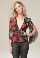 Bebe Floral V-neck Top