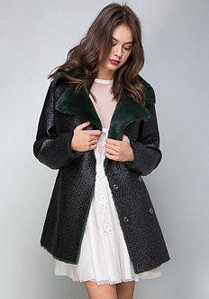 Bebe Tessa Faux Fur Collar Coat
