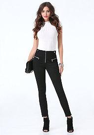 Bebe High Rise Zip Skinny Pants