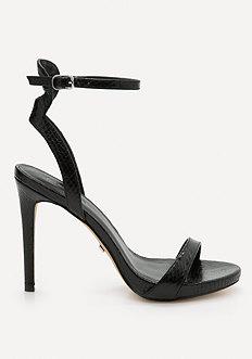 Bebe Rosa Faux Snake Sandals