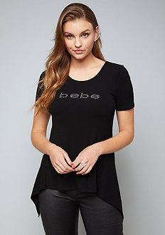 Bebe Logo Split Back Top