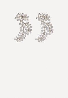 Bebe Crystal Baguette Cuff Earrings