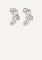 Bebe Crystal Baguette Cuff Earrings