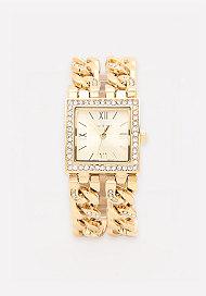 Bebe Double Band Square Watch