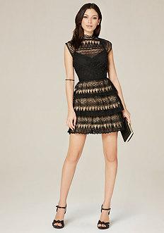 Bebe Leigh Open Back Lace Dress