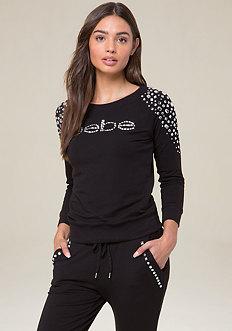 Bebe Logo Rhinestone Popover