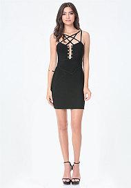 Bebe Metal Trim Banded Dress