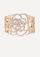 Bebe Crystal Floral Cuff