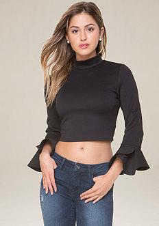 Bebe Scuba Flutter Sleeve Top