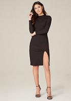 Bebe Gigi Ribbed Mock Neck Dress
