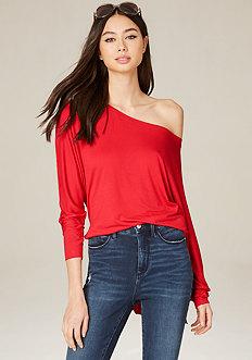 Bebe Boatneck Hi-lo Top