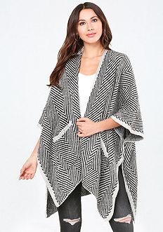 Bebe Herringbone Knit Ruana