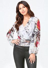 Bebe Surplice Blouson Top