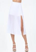 Bebe Pleated Slit Midi Skirt