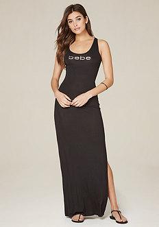 Bebe Logo Back Ring Maxi Dress