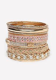 Bebe Textured Bangle Set