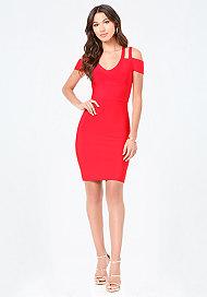 Bebe Half Sleeve Strappy Dress