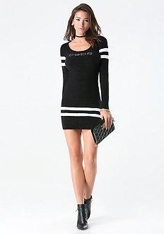 Bebe Striped Chenille Dress