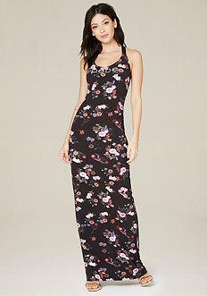 Bebe Logo Print Maxi Dress