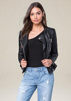 Bebe Quilted Moto Jacket