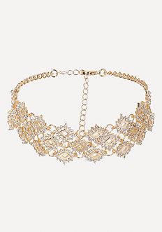 Bebe Crystal Starburst Choker