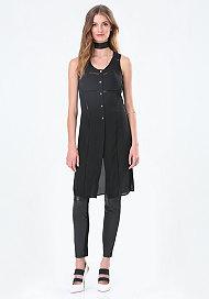 Bebe Georgette High Slit Tunic
