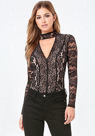 Bebe Christina Lace Panel Top