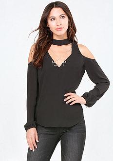 Bebe Crisscross Chain Top