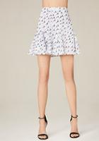 Bebe Print Godet Miniskirt