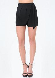Bebe Tie Waist Pleated Shorts