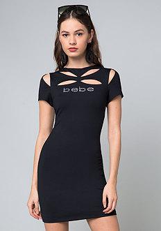 Bebe Logo Cutout Dress