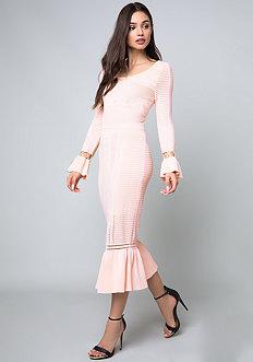 Bebe Maya Ruffled Sweater Dress