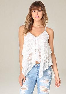 Bebe Sheer Tiered Cami