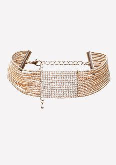 Bebe Chain & Crystal Choker