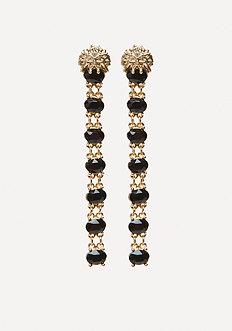 Bebe Lion & Black Stone Earrings