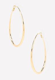 Bebe Metal Oval Hoop Earrings