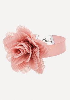 Bebe Pleated Flower Choker