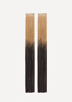 Bebe Ombre Long Fringe Earrings