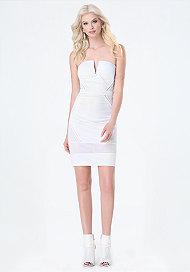 Bebe Mesh Strapless Dress