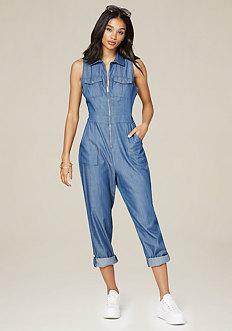 Bebe Robin Chambray Jumpsuit