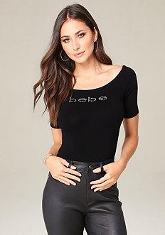 Bebe Logo Olivia Sweater Top
