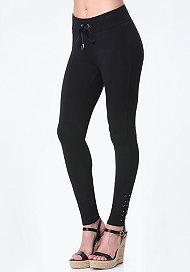 Bebe Logo Lace Up Ankle Leggings
