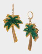 Betseyjohnson Catch The Wave Palm Earrings Green